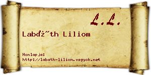 Labáth Liliom névjegykártya